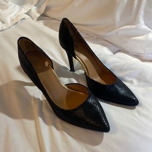 Mossimo Target pumps, black snake skin - 8.5